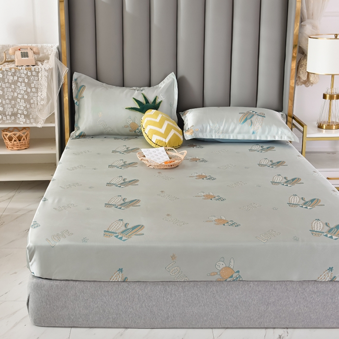 91家纺网 家纺一手货源 找家纺 甜之梦家纺 2025新款提花凉席单品床笠款三件套恋夏