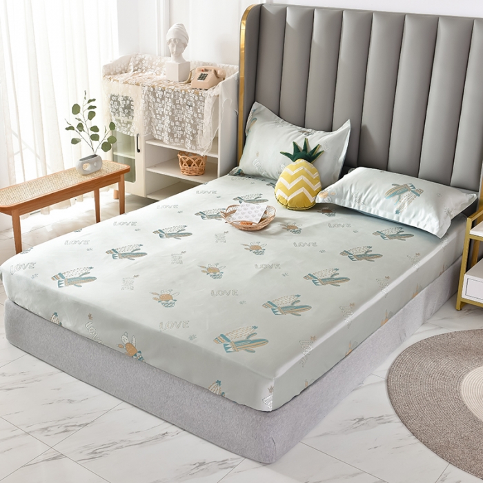 91家纺网 家纺一手货源 找家纺 甜之梦家纺 2025新款提花凉席单品床笠款三件套恋夏