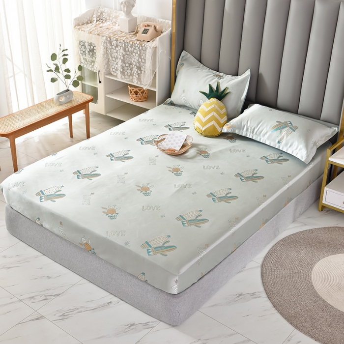 91家纺网 家纺一手货源 找家纺 甜之梦家纺 2025新款提花凉席单品床笠款三件套恋夏