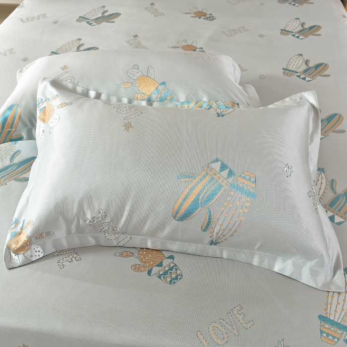 91家纺网 家纺一手货源 找家纺 甜之梦家纺 2025新款提花凉席单品床笠款三件套恋夏