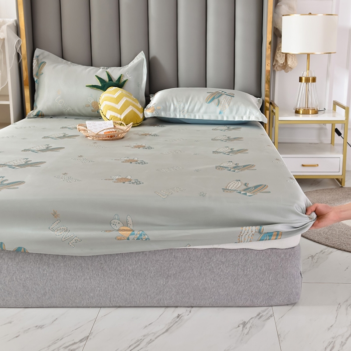 91家纺网 家纺一手货源 找家纺 甜之梦家纺 2025新款提花凉席单品床笠款三件套恋夏