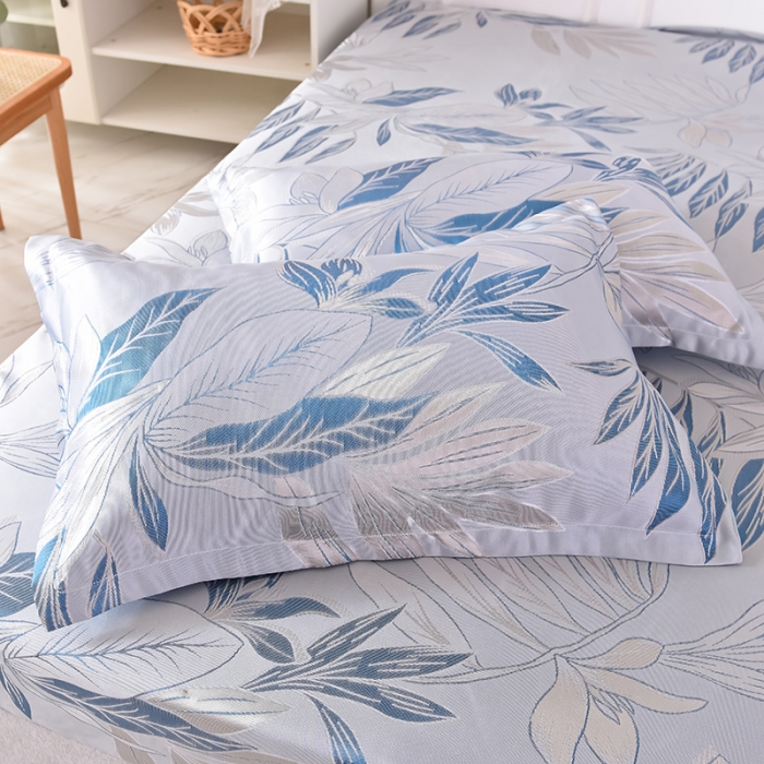 91家纺网 家纺一手货源 找家纺 甜之梦家纺 2025新款提花凉席单品床笠款三件套陌上花开