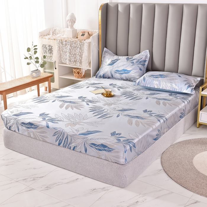 91家纺网 家纺一手货源 找家纺 甜之梦家纺 2025新款提花凉席单品床笠款三件套陌上花开