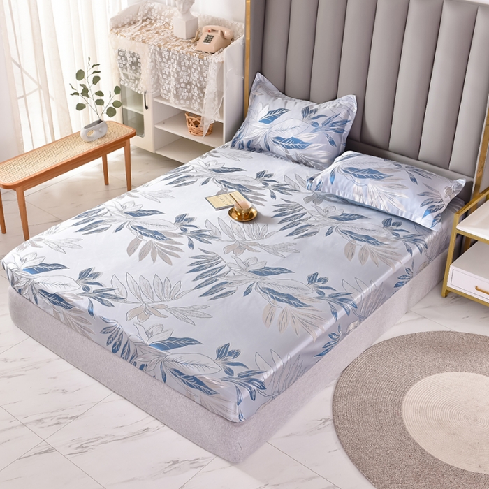 91家纺网 家纺一手货源 找家纺 甜之梦家纺 2025新款提花凉席单品床笠款三件套陌上花开