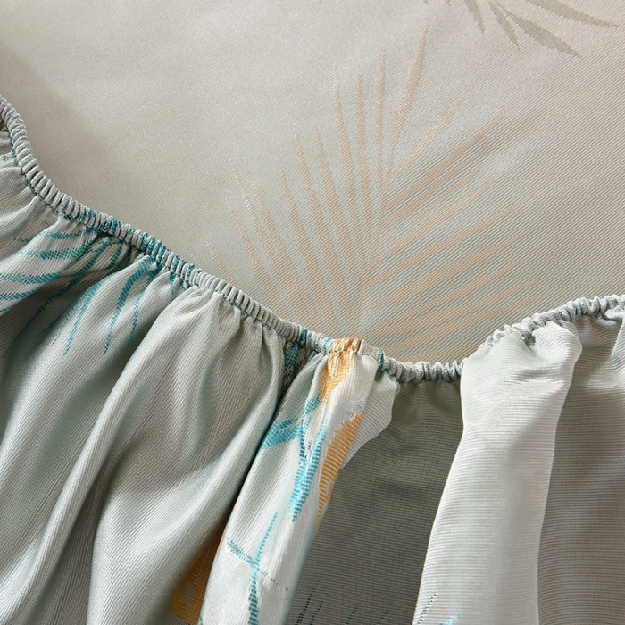 91家纺网 家纺一手货源 找家纺 甜之梦家纺 2025新款提花凉席单品床笠款三件套柠檬叶影