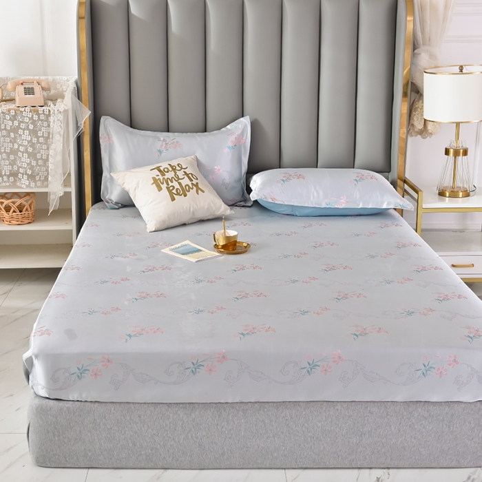 91家纺网 家纺一手货源 找家纺 甜之梦家纺 2025新款提花凉席单品床笠款三件套至美