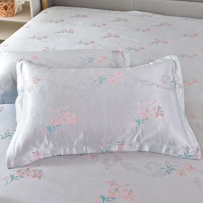 91家纺网 家纺一手货源 找家纺 甜之梦家纺 2025新款提花凉席单品床笠款三件套至美