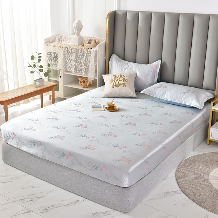 91家纺网 家纺一手货源 找家纺 甜之梦家纺 2025新款提花凉席单品床笠款三件套至美