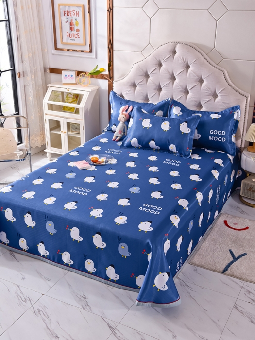 91家纺网 家纺一手货源 找家纺 甜之梦家纺 2025新款印花冰丝单品凉席床单款萌鸡日记