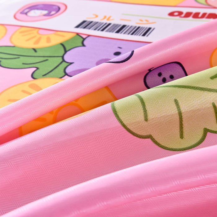 91家纺网 家纺一手货源 找家纺 甜之梦家纺 2025新款印花冰丝单品凉席床单款水果乐园粉