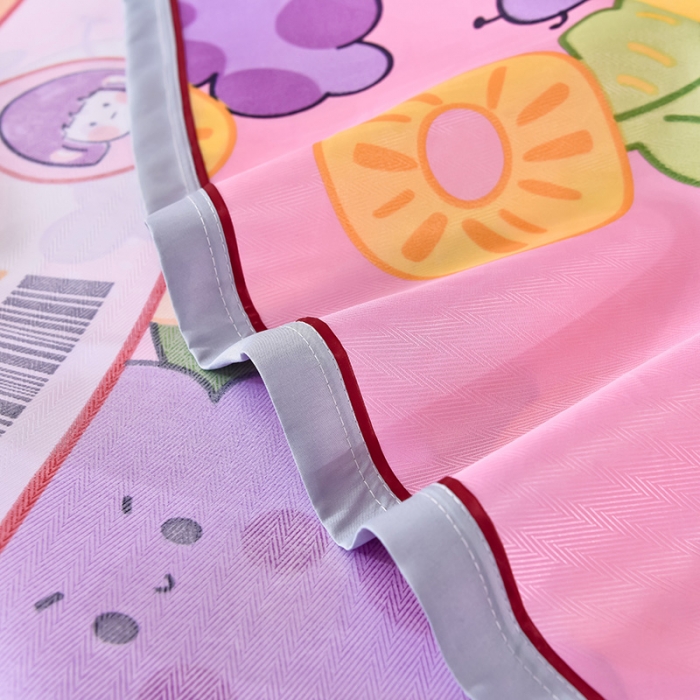 91家纺网 家纺一手货源 找家纺 甜之梦家纺 2025新款印花冰丝单品凉席床单款水果乐园粉