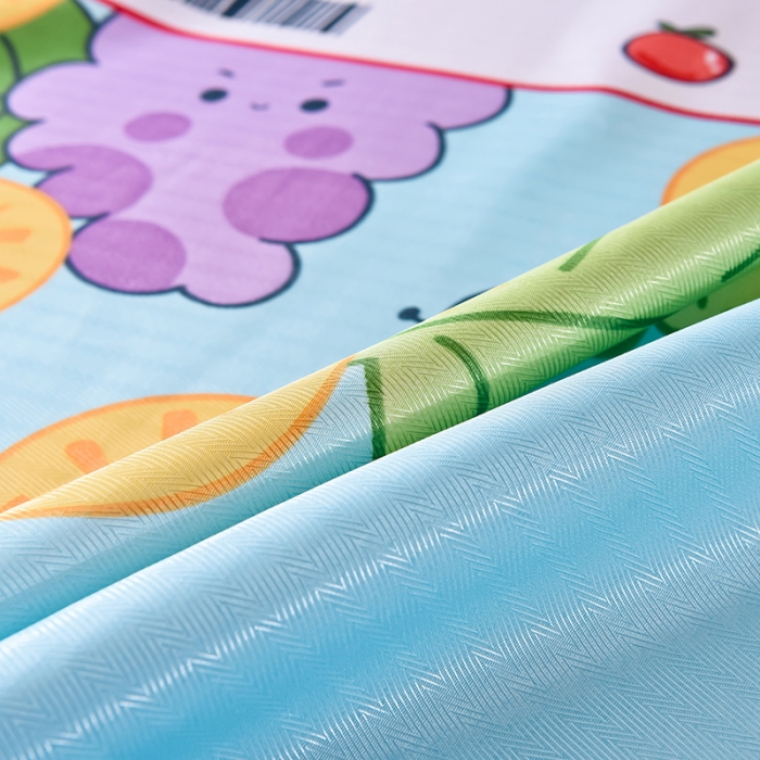 91家纺网 家纺一手货源 找家纺 甜之梦家纺 2025新款印花冰丝单品凉席床单款水果乐园蓝