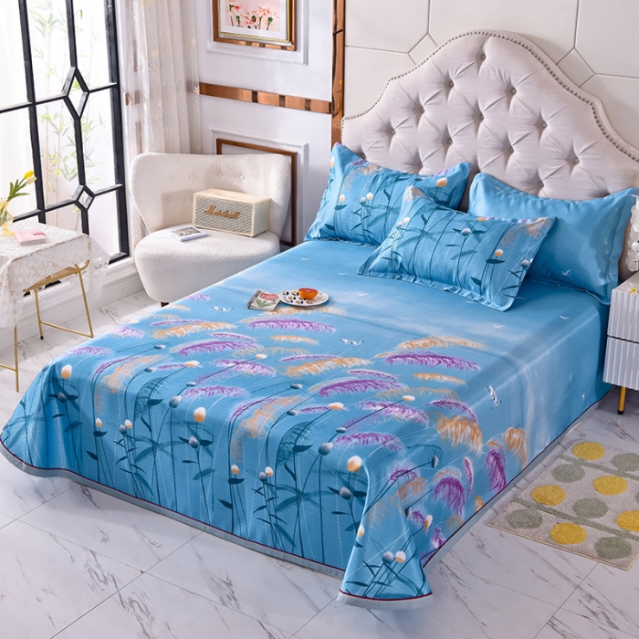 91家纺网 家纺一手货源 找家纺 甜之梦家纺 2025新款印花冰丝单品凉席床单款水梦瑶