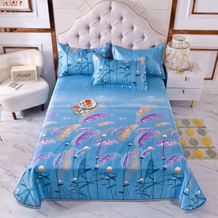 91家纺网 家纺一手货源 找家纺 甜之梦家纺 2025新款印花冰丝单品凉席床单款水梦瑶