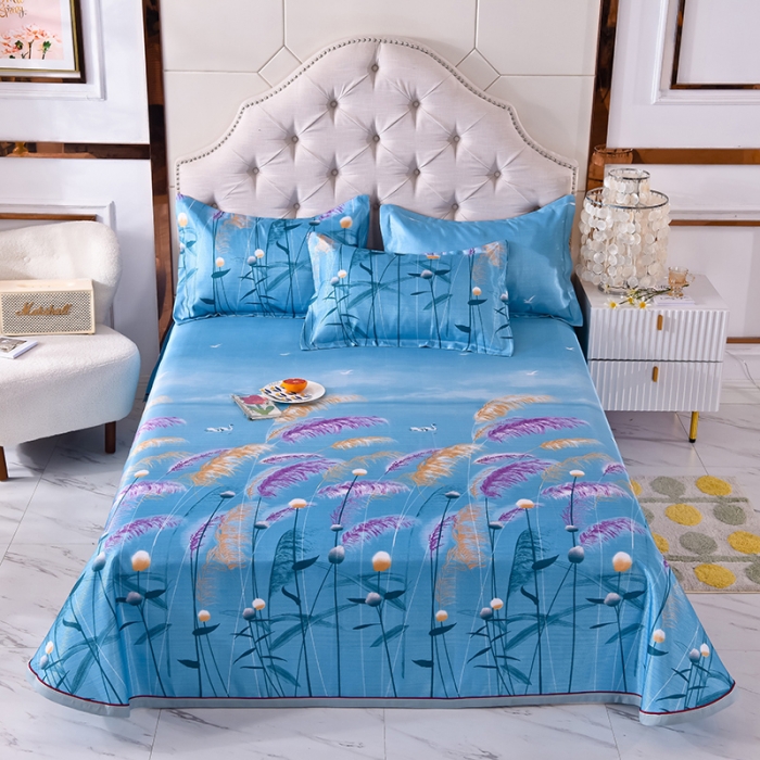 91家纺网 家纺一手货源 找家纺 甜之梦家纺 2025新款印花冰丝单品凉席床单款水梦瑶