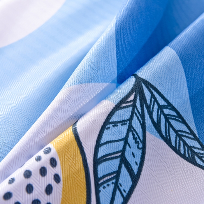 91家纺网 家纺一手货源 找家纺 甜之梦家纺 2025新款印花冰丝单品凉席床单款夏日柠檬蓝