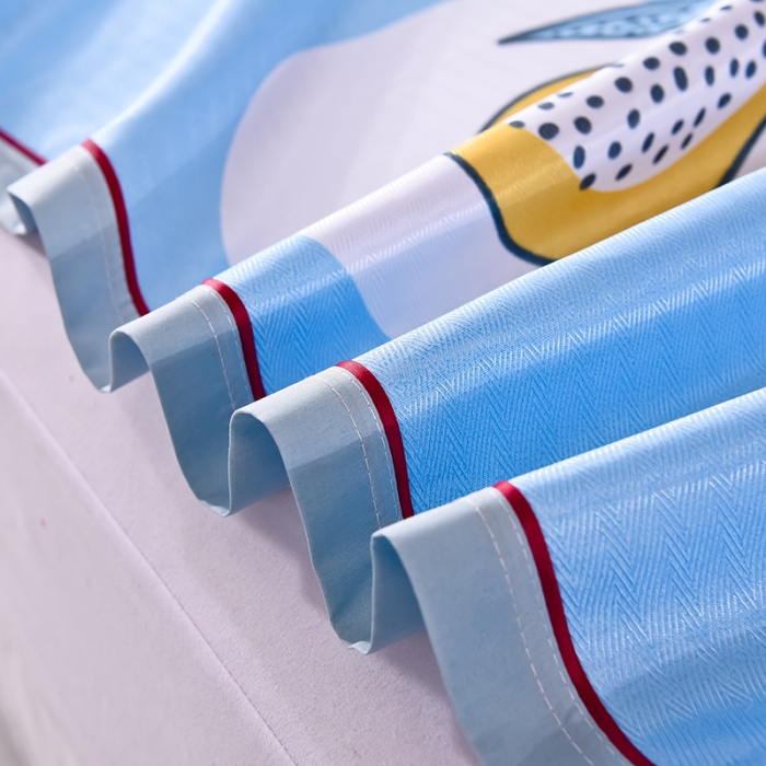 91家纺网 家纺一手货源 找家纺 甜之梦家纺 2025新款印花冰丝单品凉席床单款夏日柠檬蓝