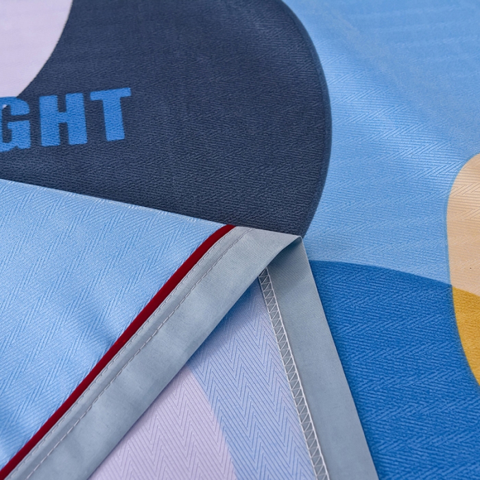 91家纺网 家纺一手货源 找家纺 甜之梦家纺 2025新款印花冰丝单品凉席床单款夏日柠檬蓝