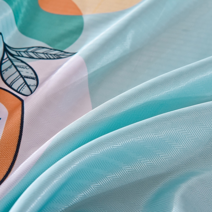 91家纺网 家纺一手货源 找家纺 甜之梦家纺 2025新款印花冰丝单品凉席床单款夏日柠檬绿