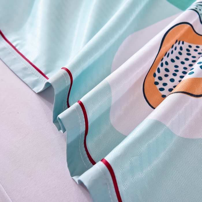 91家纺网 家纺一手货源 找家纺 甜之梦家纺 2025新款印花冰丝单品凉席床单款夏日柠檬绿