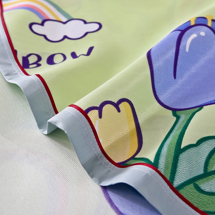 91家纺网 家纺一手货源 找家纺 甜之梦家纺 2025新款印花冰丝单品凉席床单款夏日童年绿