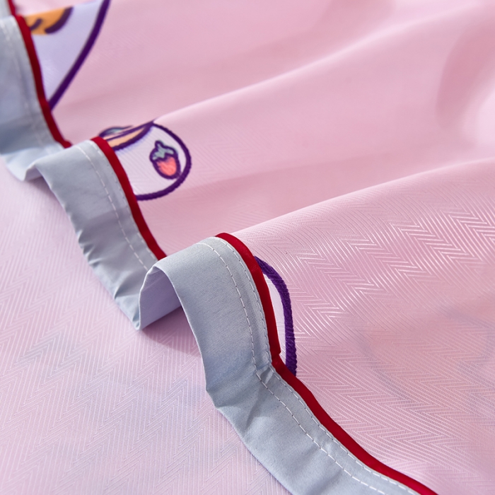 91家纺网 家纺一手货源 找家纺 甜之梦家纺 2025新款印花冰丝单品凉席床单款小明同学粉