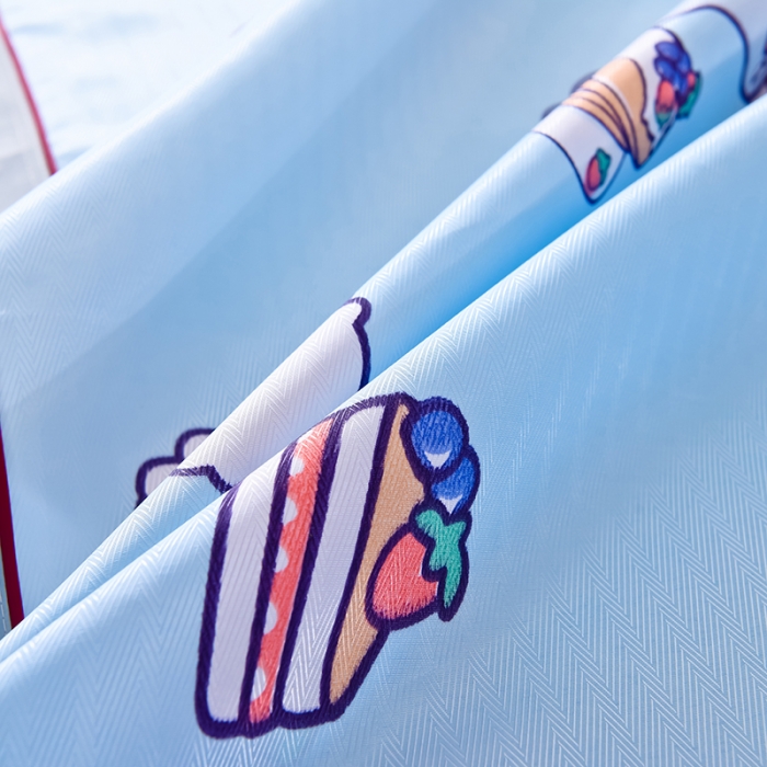 91家纺网 家纺一手货源 找家纺 甜之梦家纺 2025新款印花冰丝单品凉席床单款小明同学蓝