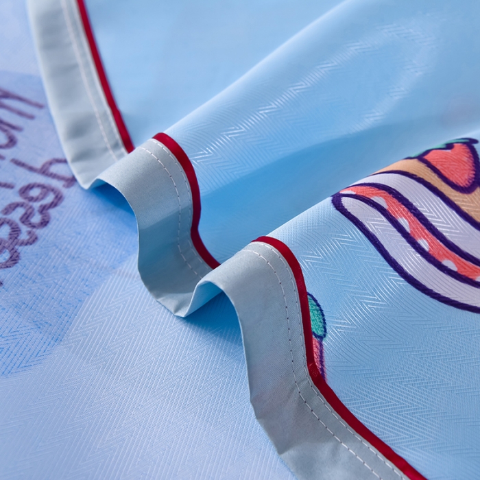 91家纺网 家纺一手货源 找家纺 甜之梦家纺 2025新款印花冰丝单品凉席床单款小明同学蓝