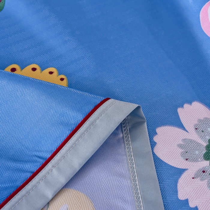 91家纺网 家纺一手货源 找家纺 甜之梦家纺 2025新款印花冰丝单品凉席床单款悠悠花香蓝