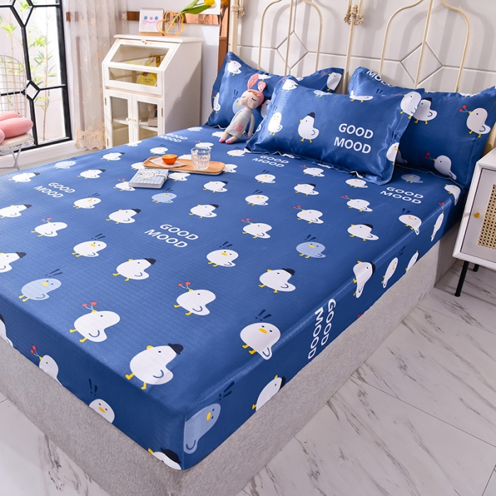 91家纺网 家纺一手货源 找家纺 甜之梦家纺 2025新款印花冰丝单品凉席床笠款萌鸡日记