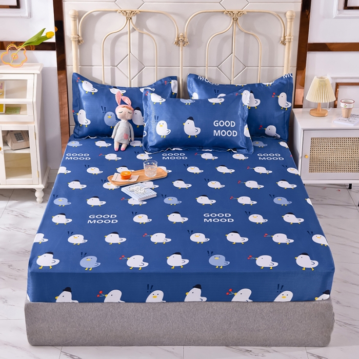 91家纺网 家纺一手货源 找家纺 甜之梦家纺 2025新款印花冰丝单品凉席床笠款萌鸡日记