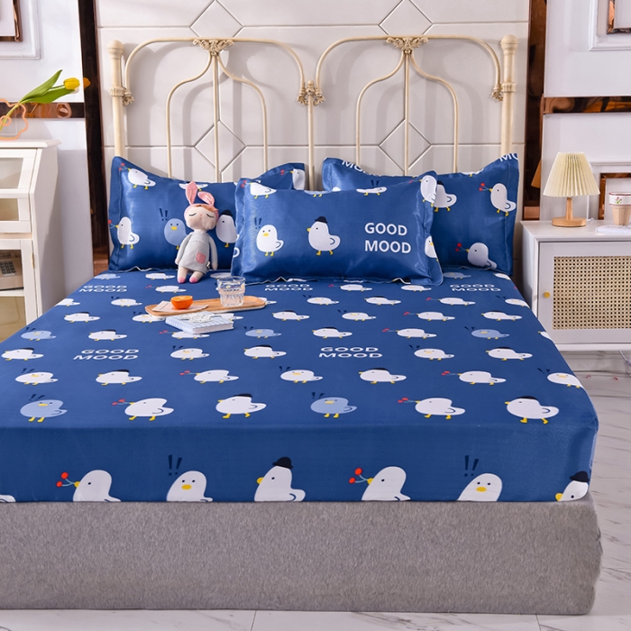 91家纺网 家纺一手货源 找家纺 甜之梦家纺 2025新款印花冰丝单品凉席床笠款萌鸡日记