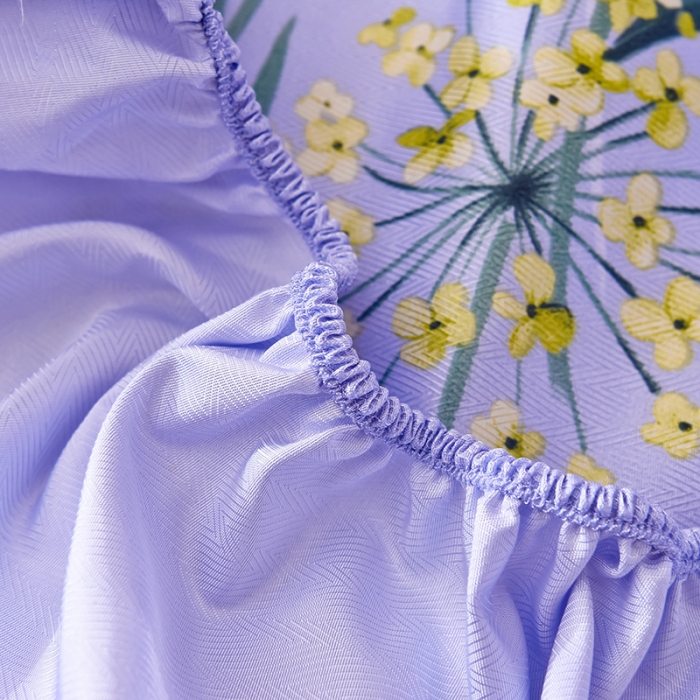 91家纺网 家纺一手货源 找家纺 甜之梦家纺 2025新款印花冰丝单品凉席床笠款琼花玉叶灰紫