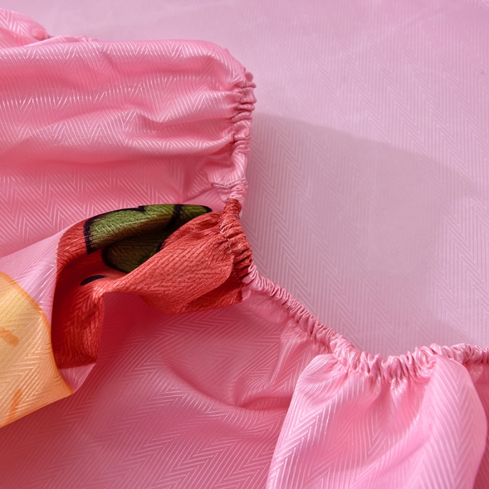 91家纺网 家纺一手货源 找家纺 甜之梦家纺 2025新款印花冰丝单品凉席床笠款水果乐园粉