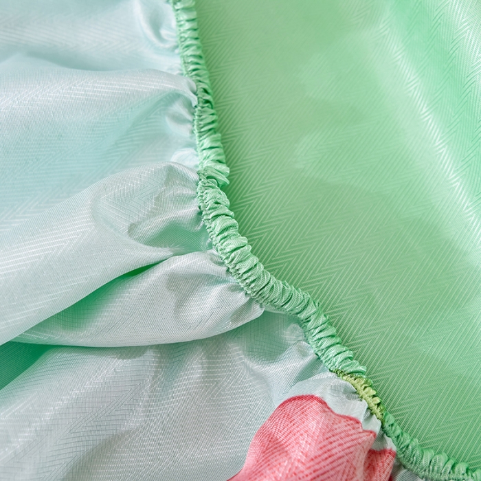 91家纺网 家纺一手货源 找家纺 甜之梦家纺 2025新款印花冰丝单品凉席床笠款水果乐园绿