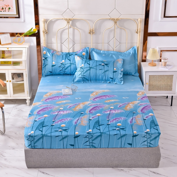 91家纺网 家纺一手货源 找家纺 甜之梦家纺 2025新款印花冰丝单品凉席床笠款水梦瑶