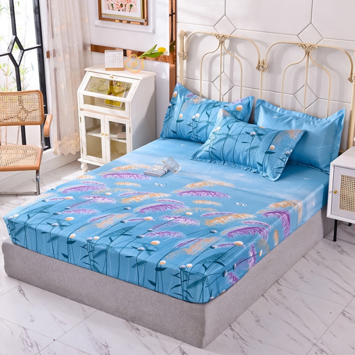 91家纺网 家纺一手货源 找家纺 甜之梦家纺 2025新款印花冰丝单品凉席床笠款水梦瑶