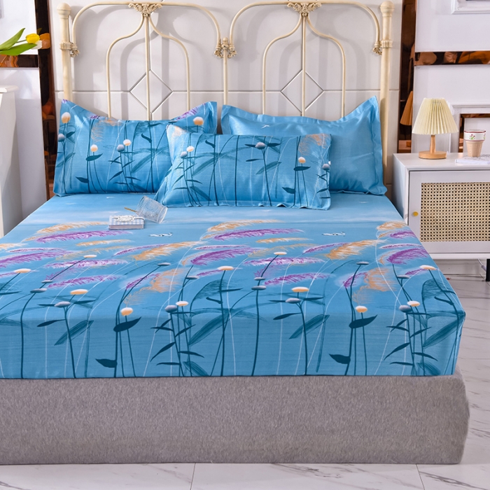 91家纺网 家纺一手货源 找家纺 甜之梦家纺 2025新款印花冰丝单品凉席床笠款水梦瑶