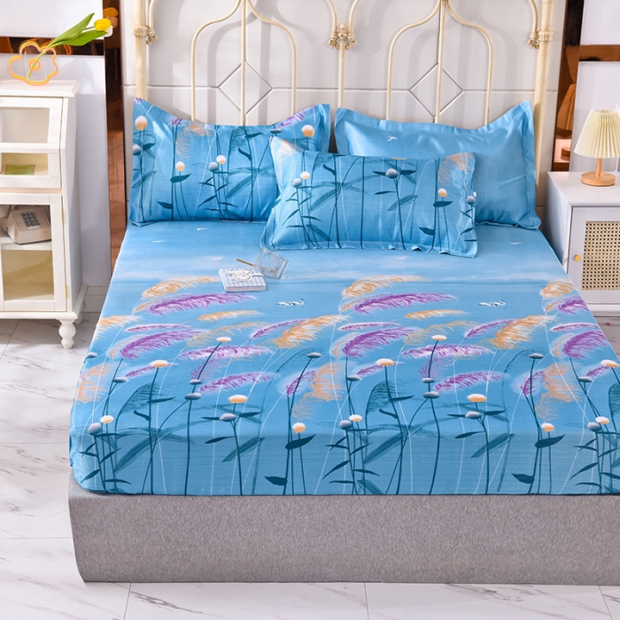 91家纺网 家纺一手货源 找家纺 甜之梦家纺 2025新款印花冰丝单品凉席床笠款水梦瑶