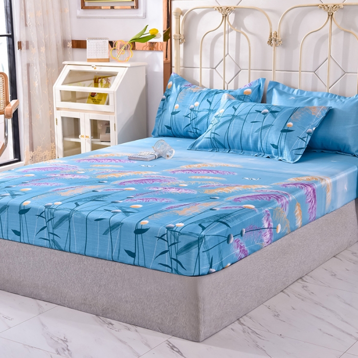 91家纺网 家纺一手货源 找家纺 甜之梦家纺 2025新款印花冰丝单品凉席床笠款水梦瑶