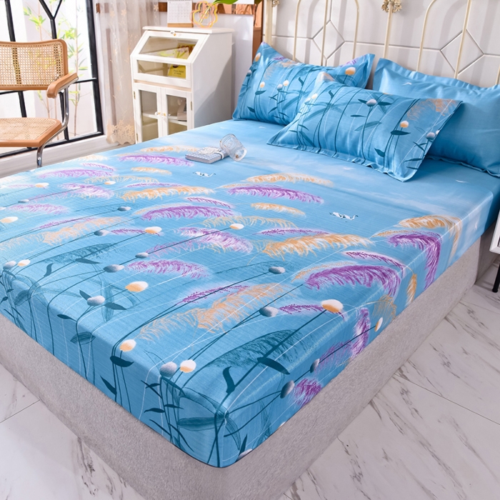 91家纺网 家纺一手货源 找家纺 甜之梦家纺 2025新款印花冰丝单品凉席床笠款水梦瑶