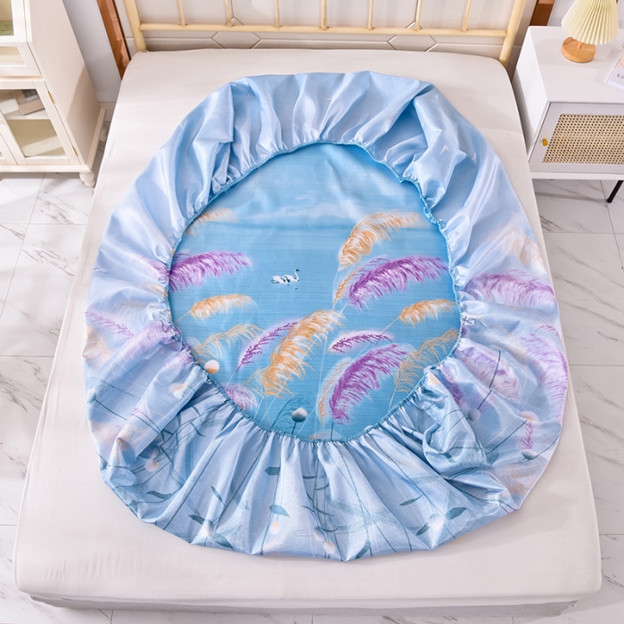 91家纺网 家纺一手货源 找家纺 甜之梦家纺 2025新款印花冰丝单品凉席床笠款水梦瑶