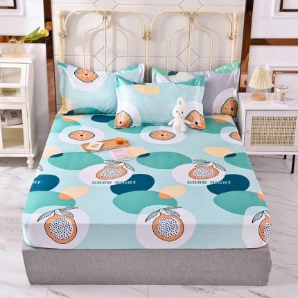 甜之梦家纺 2025新款印花冰丝单品凉席床笠款夏日柠檬绿