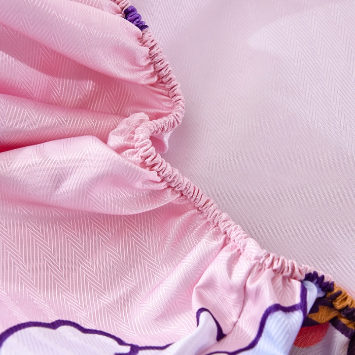 91家纺网 家纺一手货源 找家纺 甜之梦家纺 2025新款印花冰丝单品凉席床笠款小明同学粉