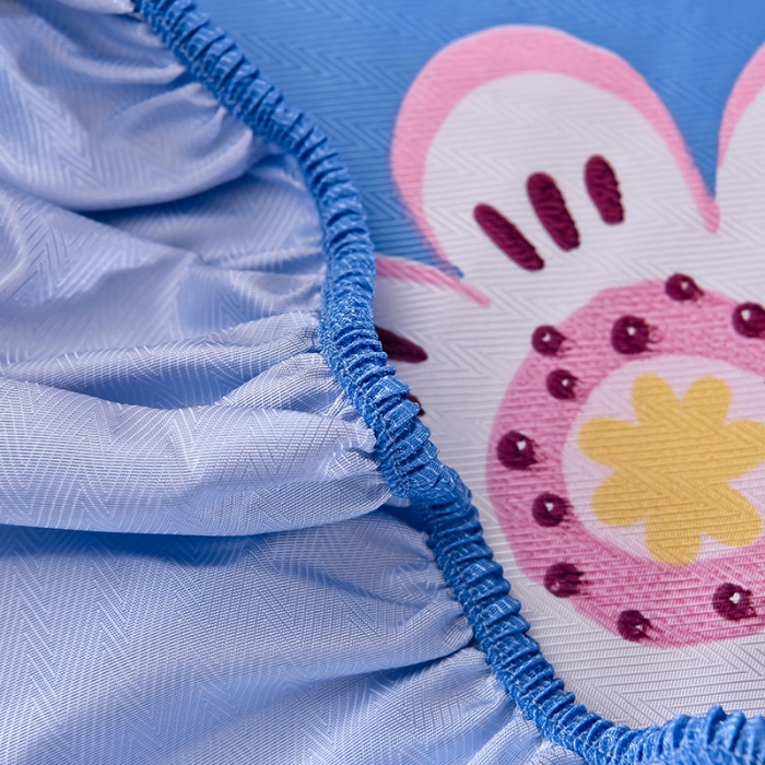 91家纺网 家纺一手货源 找家纺 甜之梦家纺 2025新款印花冰丝单品凉席床笠款悠悠花香蓝