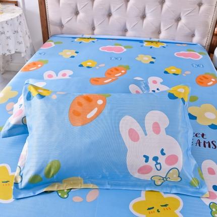 91家纺网 家纺一手货源 找家纺 甜之梦家纺 2025新款印花冰丝单品枕套 爱心萌兔