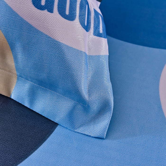 91家纺网 家纺一手货源 找家纺 甜之梦家纺 2025新款印花冰丝单品枕套 夏日柠檬蓝