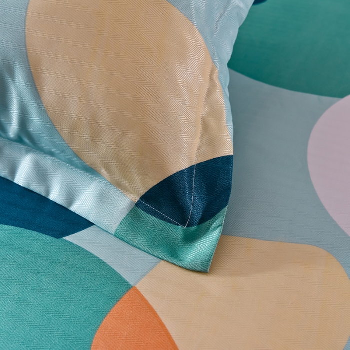 91家纺网 家纺一手货源 找家纺 甜之梦家纺 2025新款印花冰丝单品枕套 夏日柠檬绿