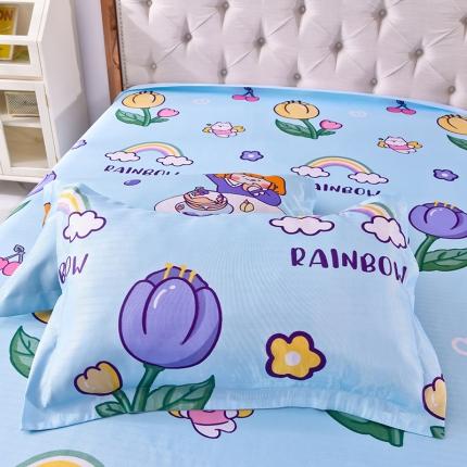 91家纺网 家纺一手货源 找家纺 甜之梦家纺 2025新款印花冰丝单品枕套 夏日童年蓝