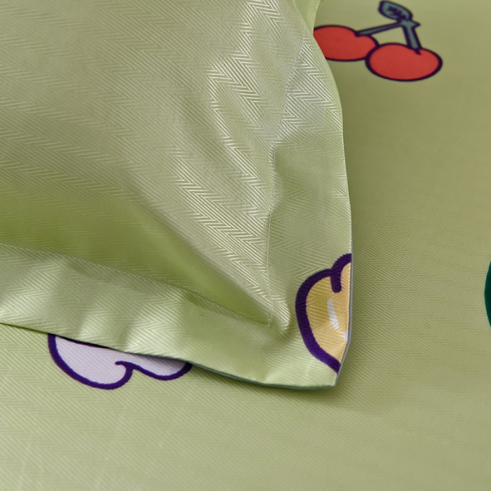 91家纺网 家纺一手货源 找家纺 甜之梦家纺 2025新款印花冰丝单品枕套 夏日童年绿